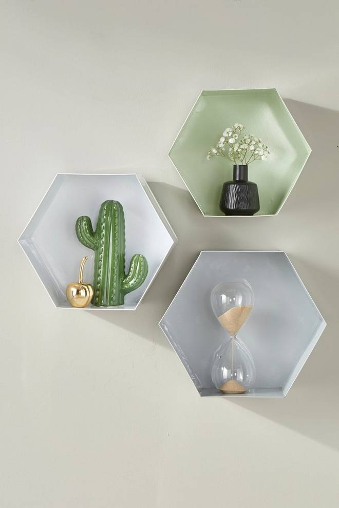 Bilde av Vegghylle Hexagon, 3-pk