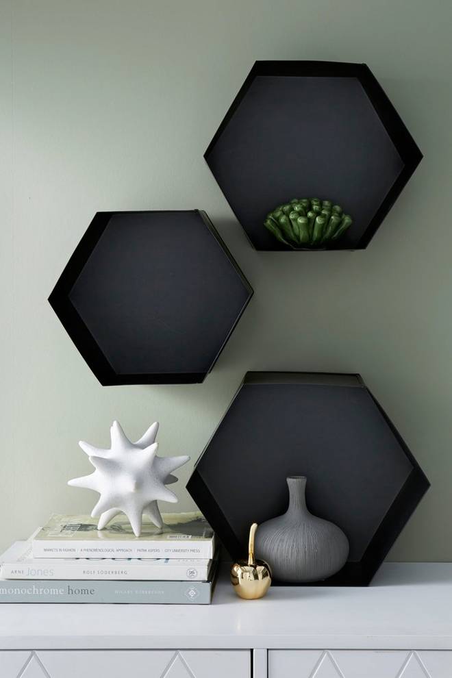 Bilde av Vegghylle Hexagon, 3-pk