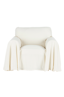 Betræk Odessa af bomuldschambray lænestol Hvid - Møbler | Homeroom