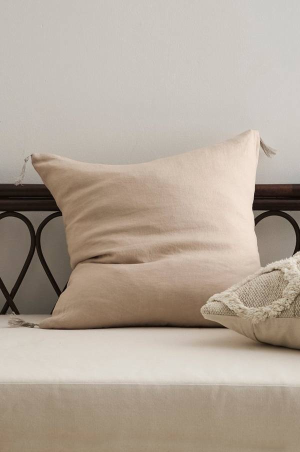 Bilde av Putetrekk Candice Tassel i vasket lin 50x50 cm - 1
