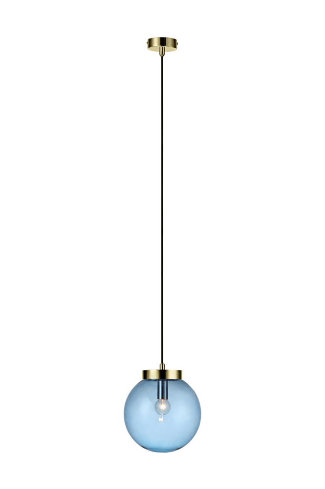 Fönsterlampa BALL Pendel Mässing/Blå