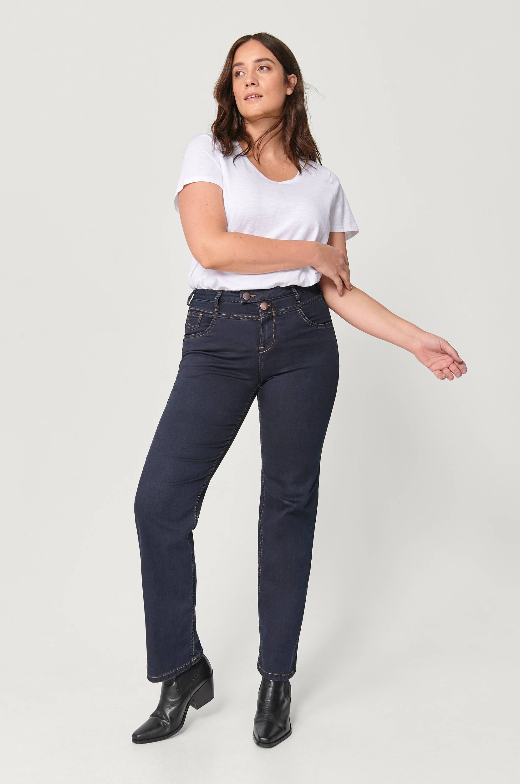 Blå Zizzi Jeans Gemma leg jeans for dame - Pashion.dk