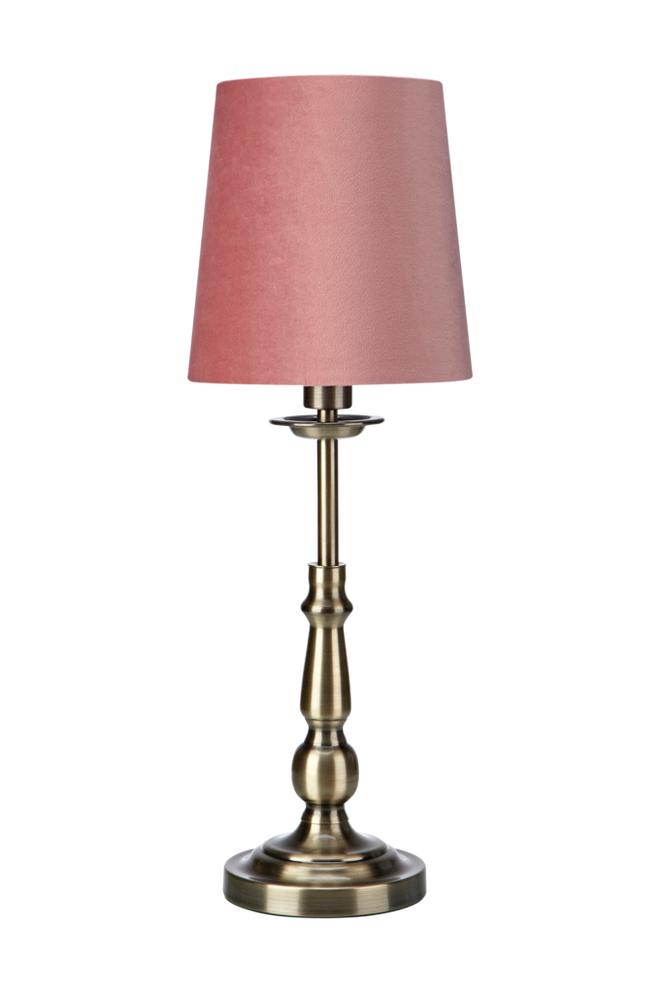 Bilde av ABBEY Bordlampe Antikk Messing/Rosa