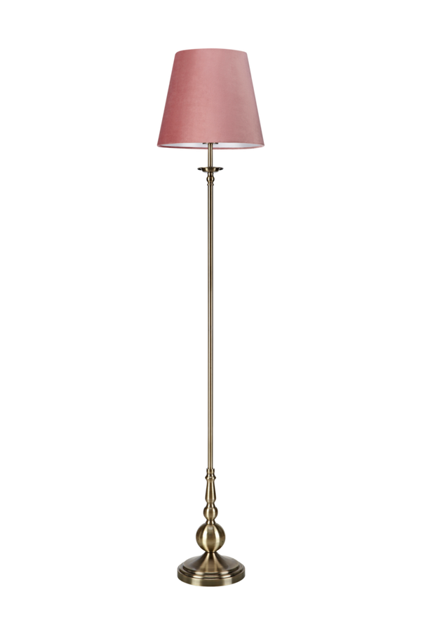 Bilde av ABBEY Gulvlampe Antikk Messing/Rosa - 30151
