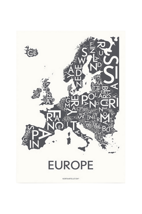 Bilde av Poster Europé 50x70 cm - Grå
