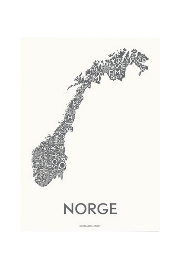 Bilde av Poster Norge 50x70 cm - Grå
