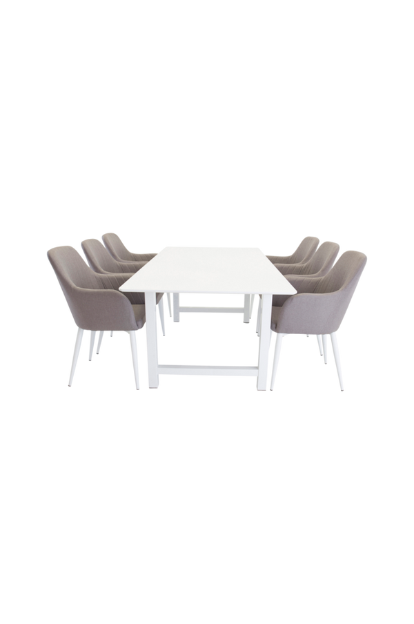 Bilde av Spisegruppe med Canet bord og 6 Croft stoler - Vit//grå
