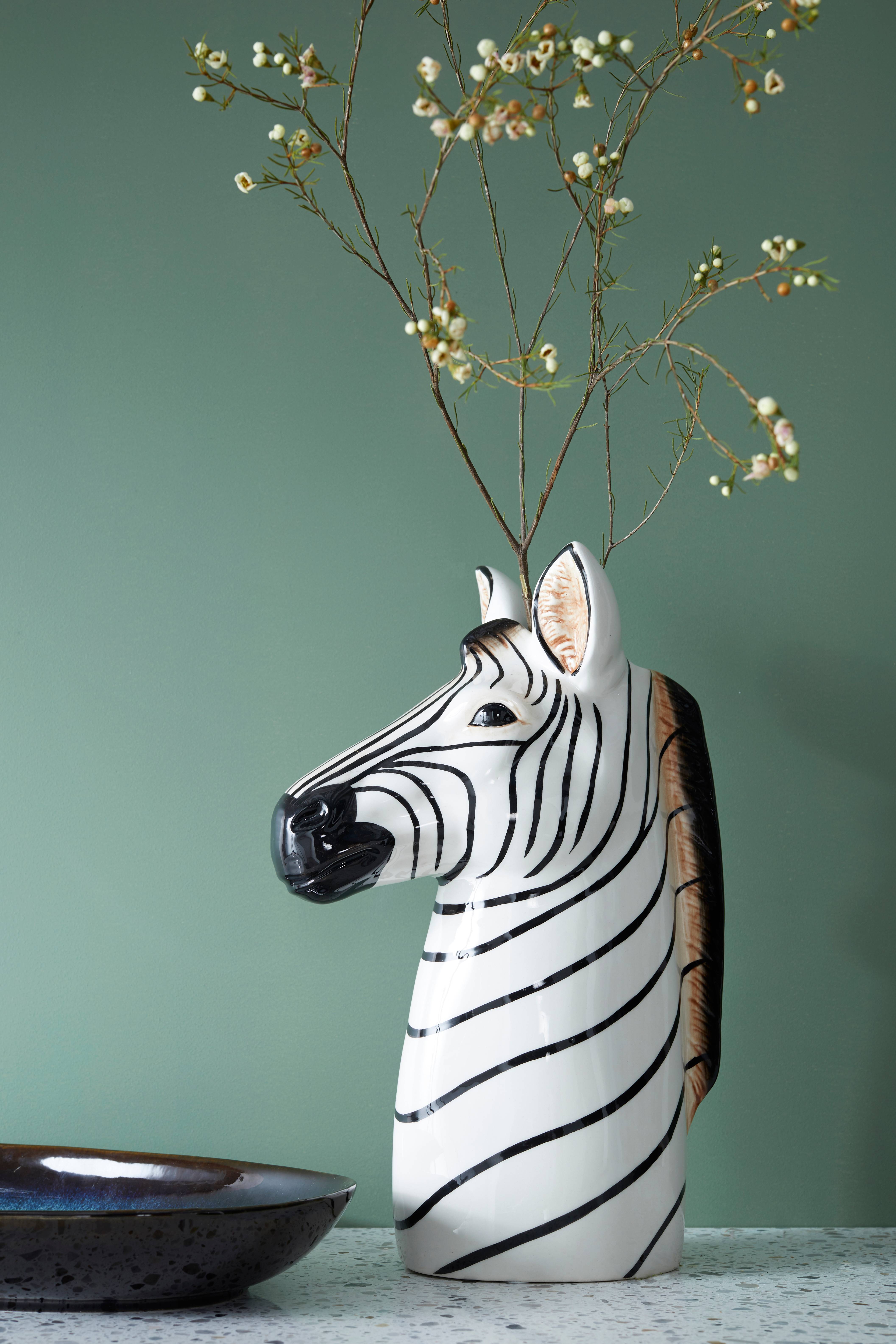 Ellos Home Vas Zebra, höjd 35 cm Svart Dekoration Homeroom.se