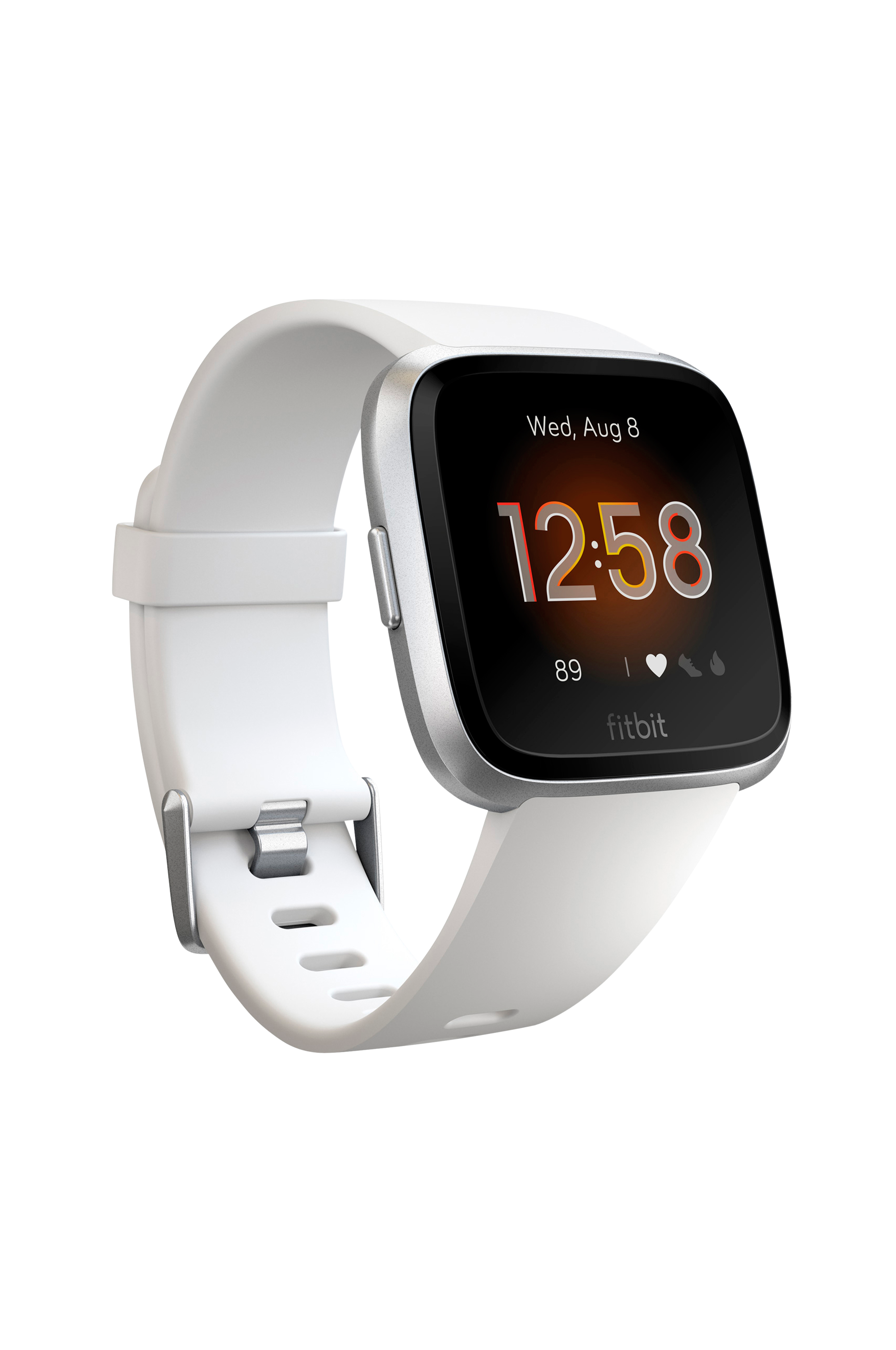 fitbit versa silver with white band