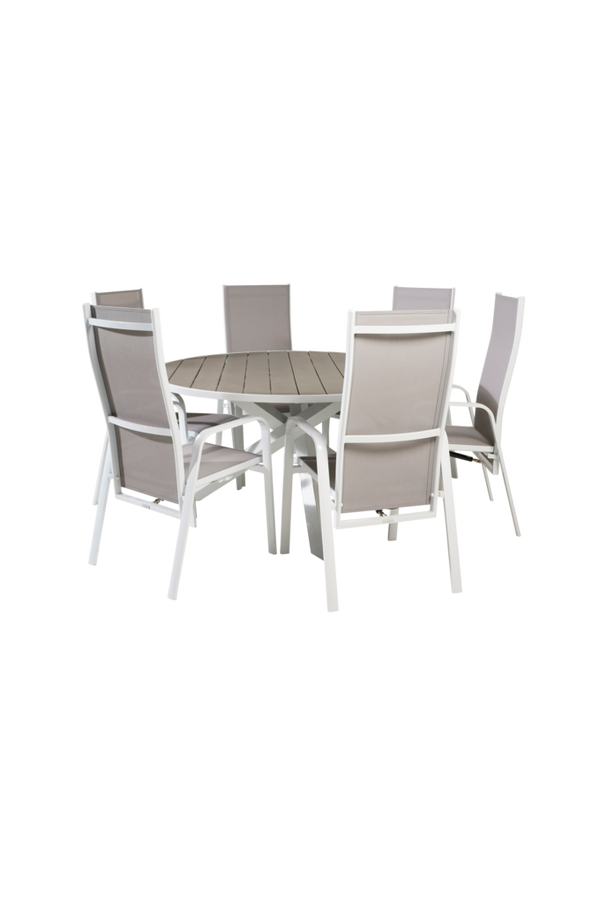 Bilde av Spisegruppe Parma / Copacabana, 6 stoler - Hvit / grå
