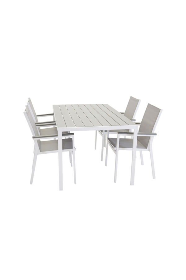 Bilde av Spisegruppe Break/Parma, 4 stoler - Hvit / grå
