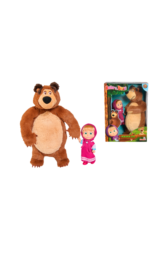 Masha and the Bear Masha Sett Kosedyr & Dukke