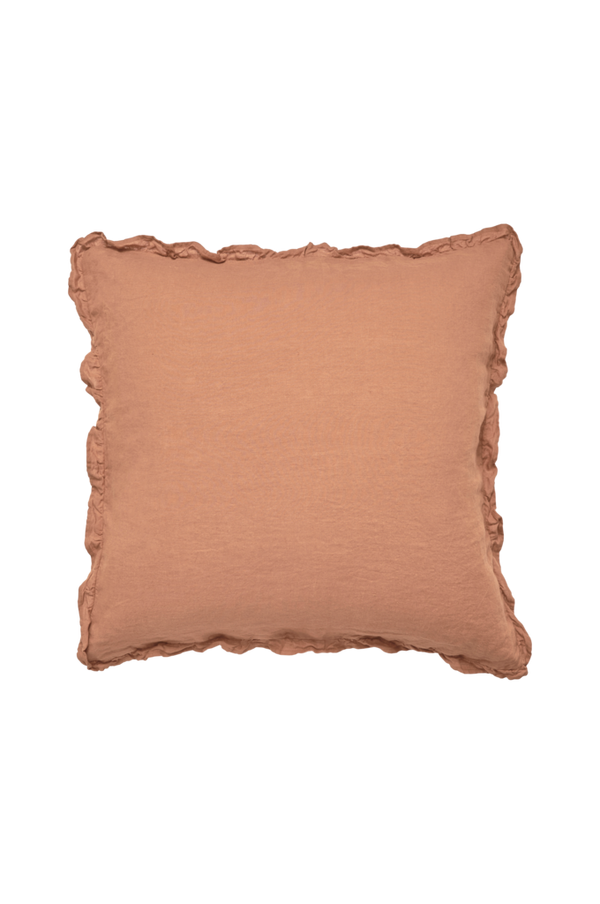 Bilde av Putevar Candice Frill i vasket lin, 65x65 cm - 30151
