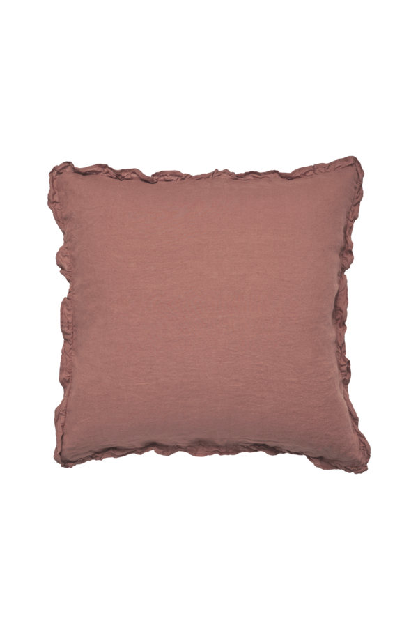 Bilde av Putevar Candice Frill i vasket lin, 65x65 cm - 30151
