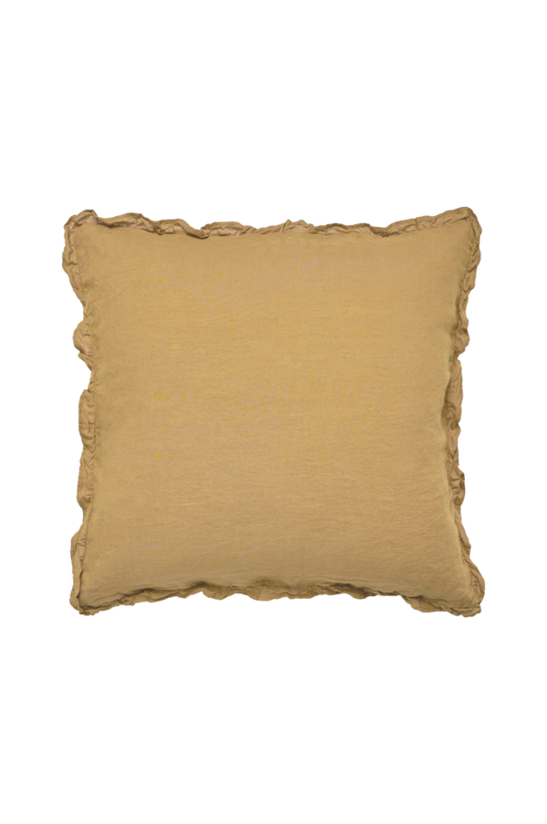 Bilde av Putevar Candice Frill i vasket lin, 65x65 cm - 30151
