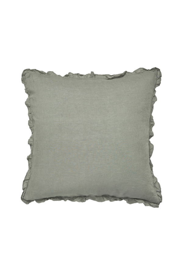 Bilde av Putevar Candice Frill i vasket lin, 65x65 cm - 30151
