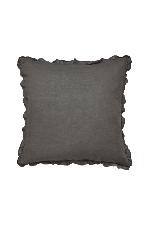 Bilde av Putevar Candice Frill i vasket lin, 65x65 cm - 30151
