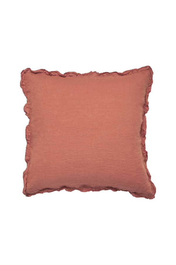 Bilde av Putevar Candice Frill i vasket lin, 65x65 cm - 30151
