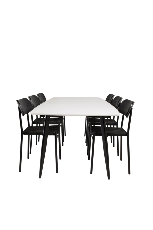 Bilde av Spisegruppe Penally bord og 6 stk Polly stoler - 1
