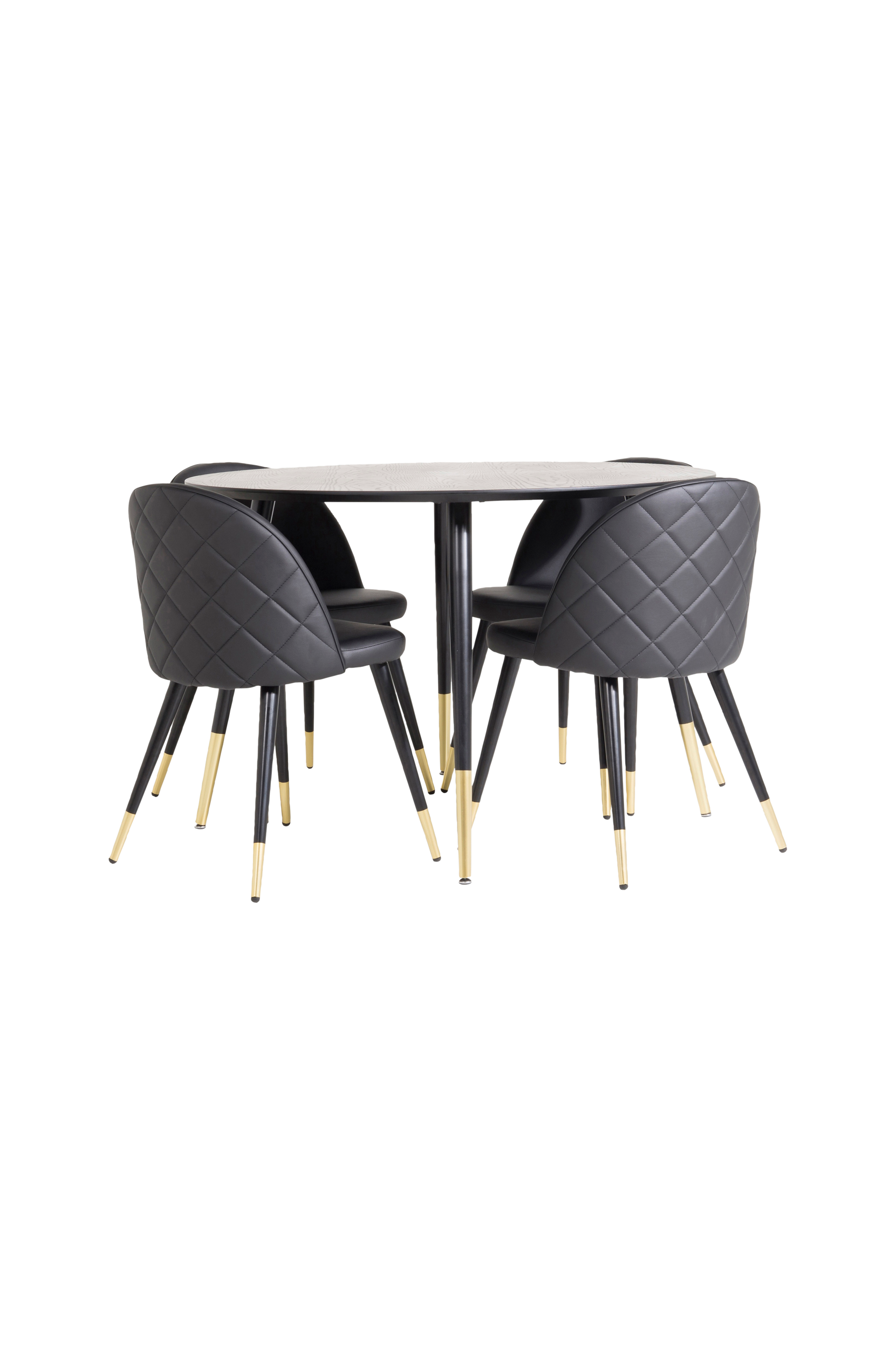 Venture Home - Matgrupp Doris bord och 4 st Valleta stolar - Svart