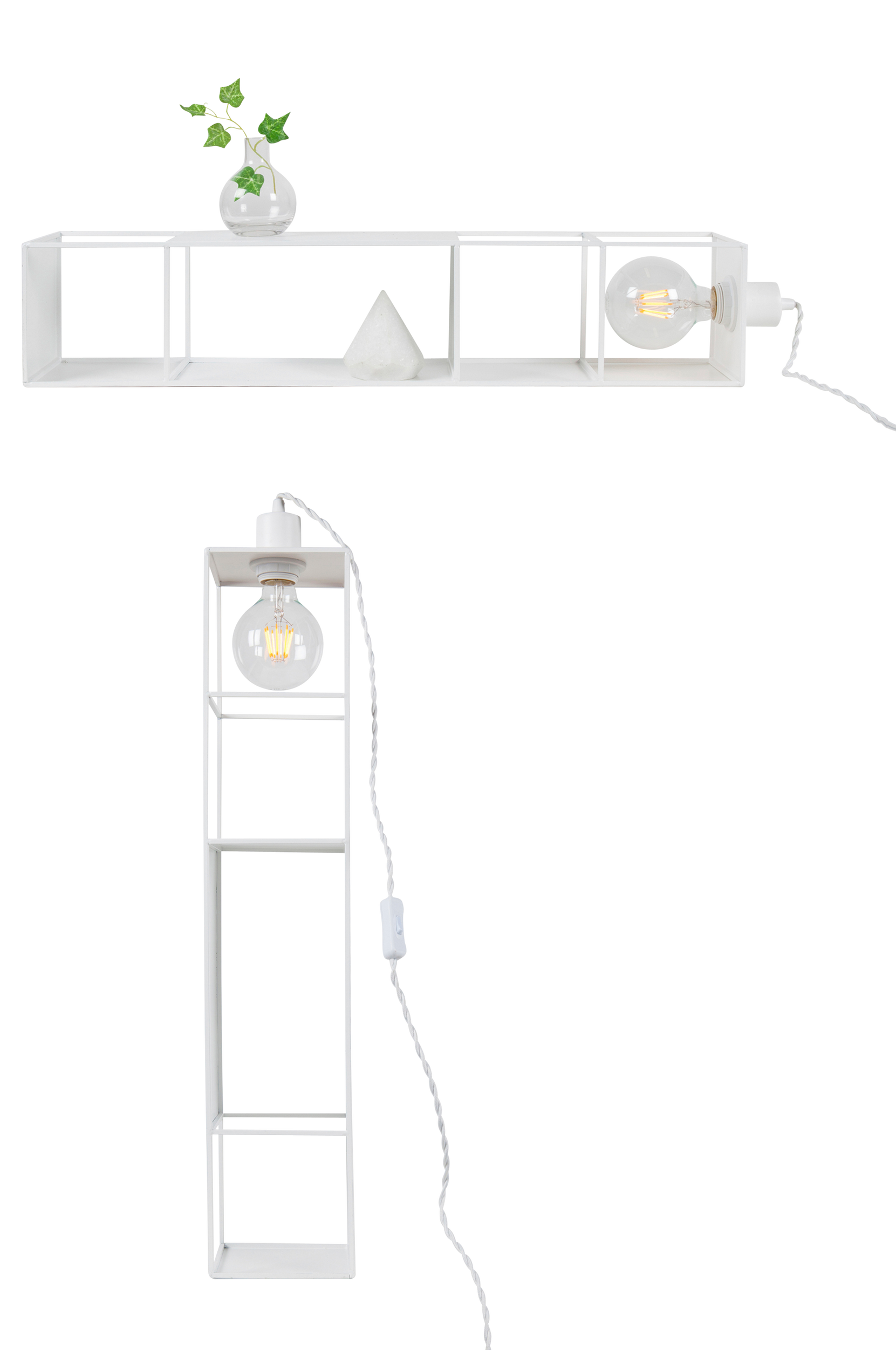 Globen Lighting - Vägglampa/Golvlampa Shelfie Long - Vit