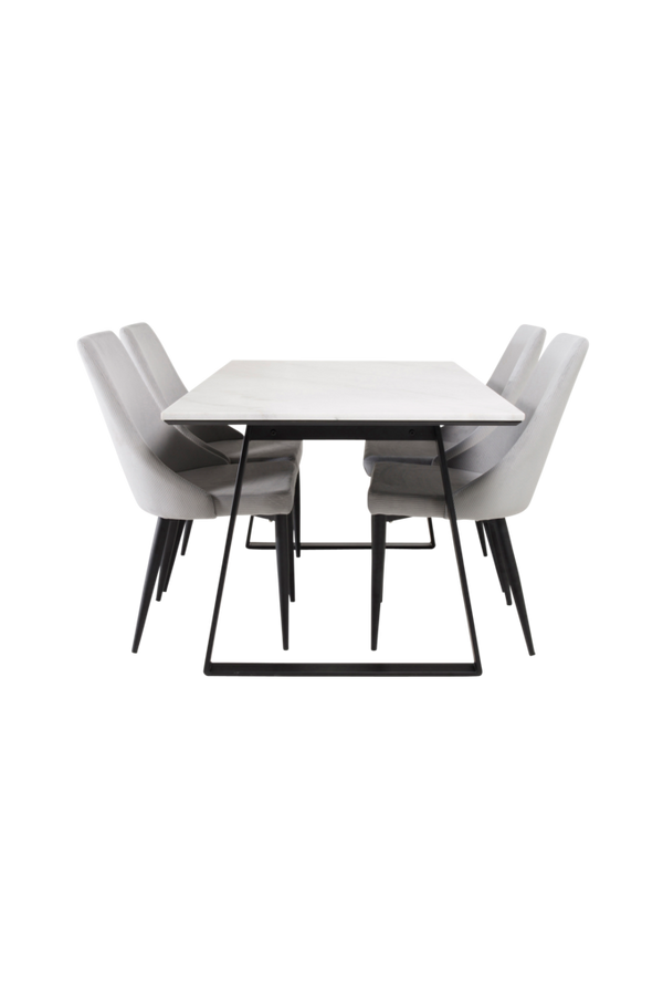 Bilde av Spisegruppe Espolla bord og 4 Leone stoler - 1
