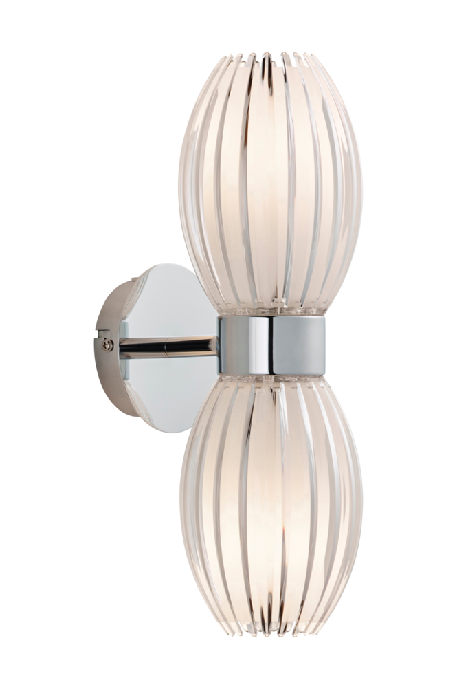 Belid Herstal  Lighting 2 Light Up & Down Wall Light Chrome, Clear, G9