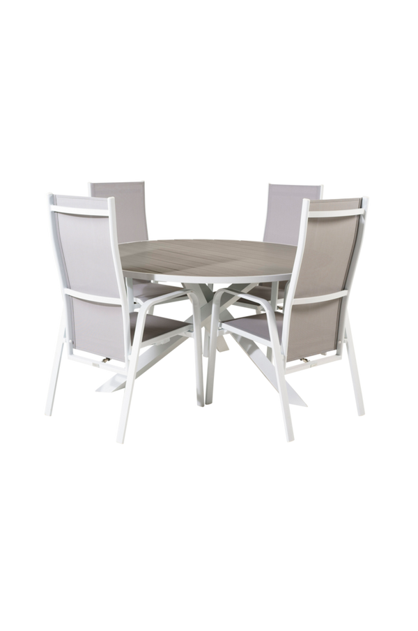 Bilde av Spisebord Pascal og 4 Cassie spisestoler - Hvit/grå
