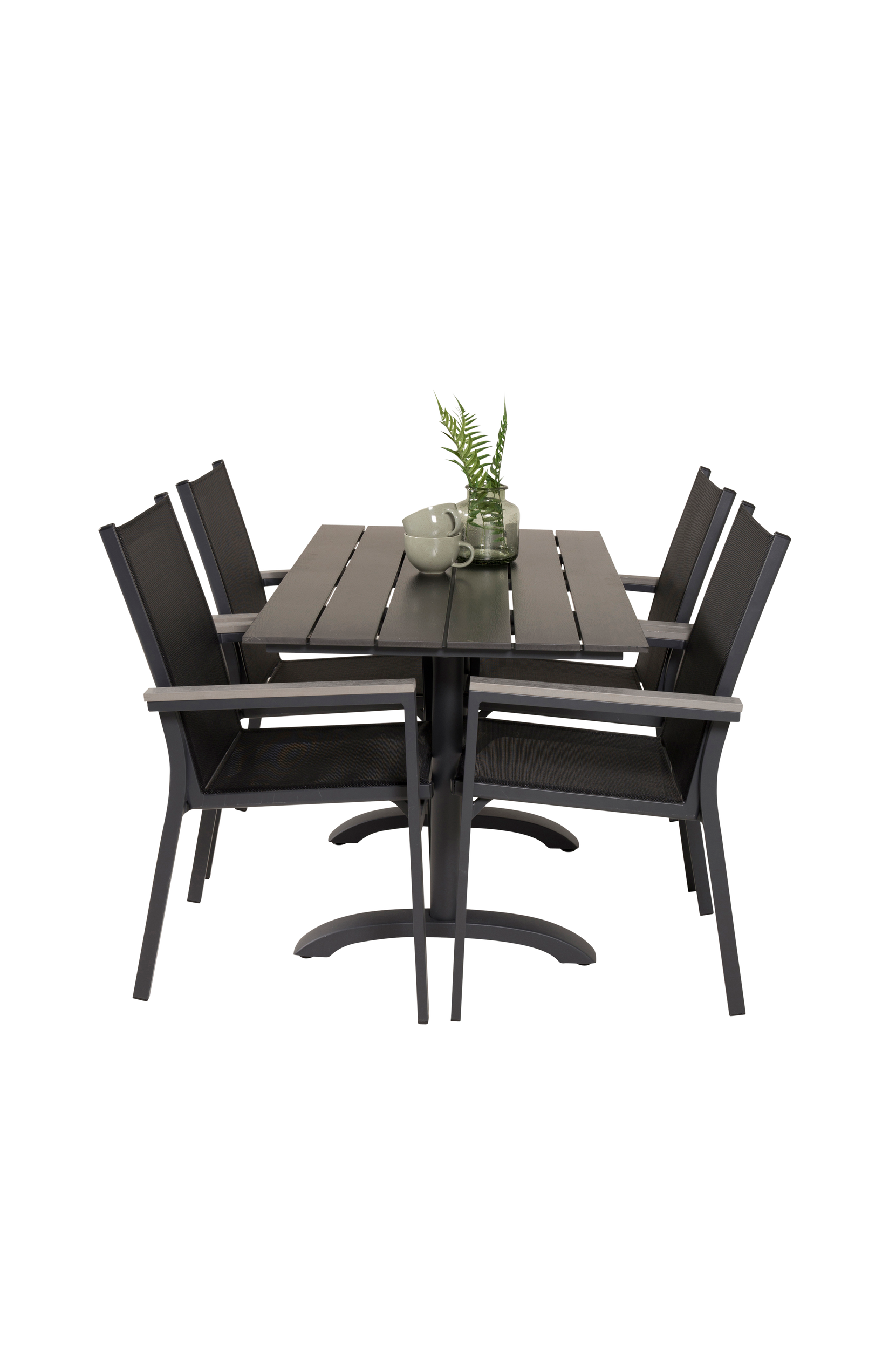 Venture Home - Cafébord Delta och 4st Pascal mat stol - Svart