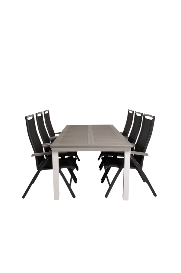 Bilde av Spisebord Athena og 6 Athena spisestoler - Svart/grå
