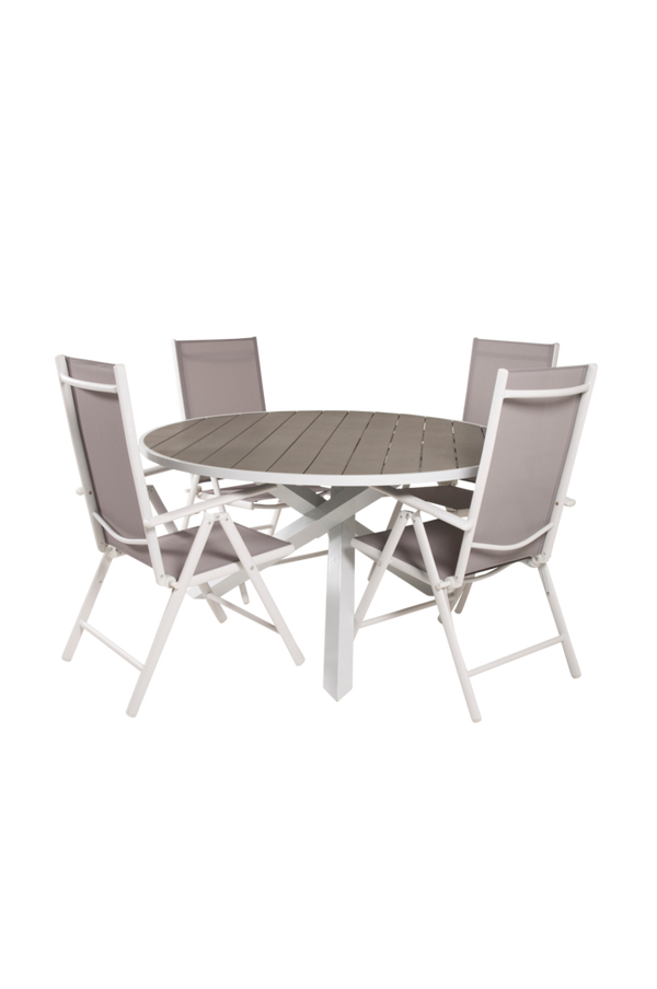 Bilde av Spisebord Pascal og 4 Bliss spisestoler - Grå/hvit
