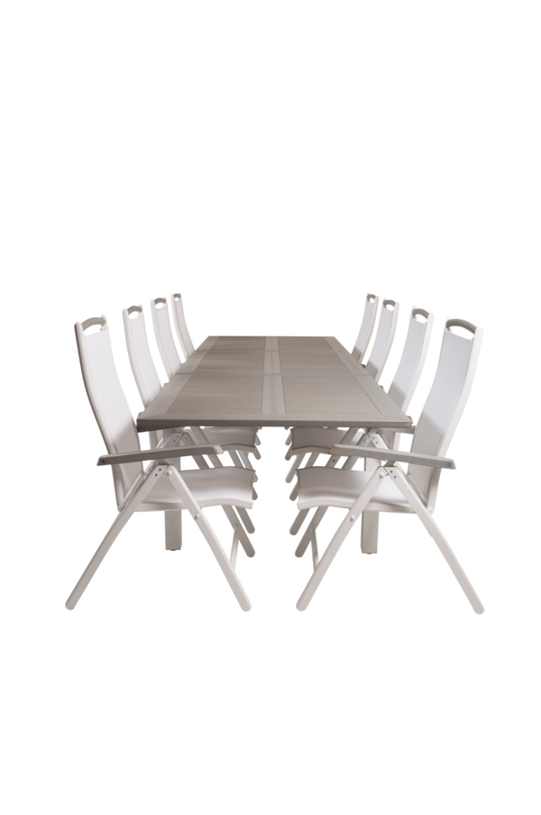 Bilde av Spisebord Athena og 8 Athena spisestoler - Hvit/grå

