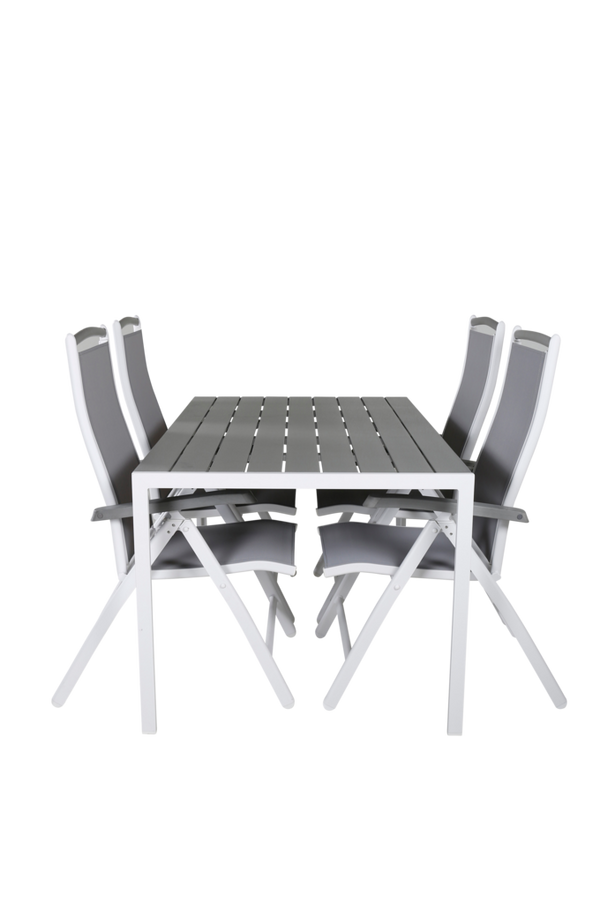 Bilde av Spisebord Bliss og 4 Athena spisestoler - Hvit/grå
