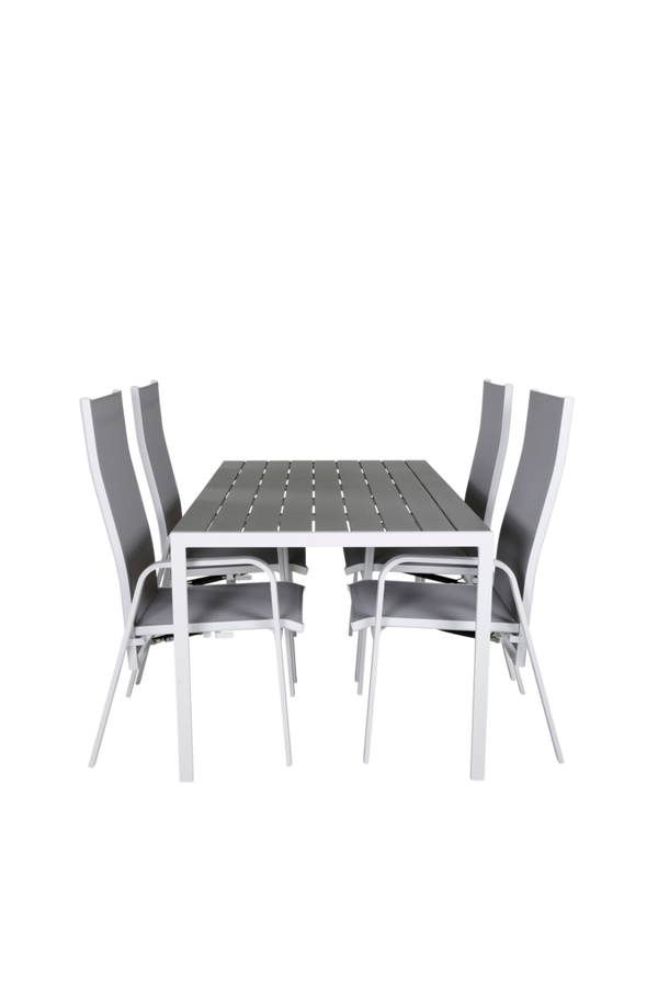 Bilde av Spisebord Bliss og 4 Cassie spisestoler - Hvit/grå
