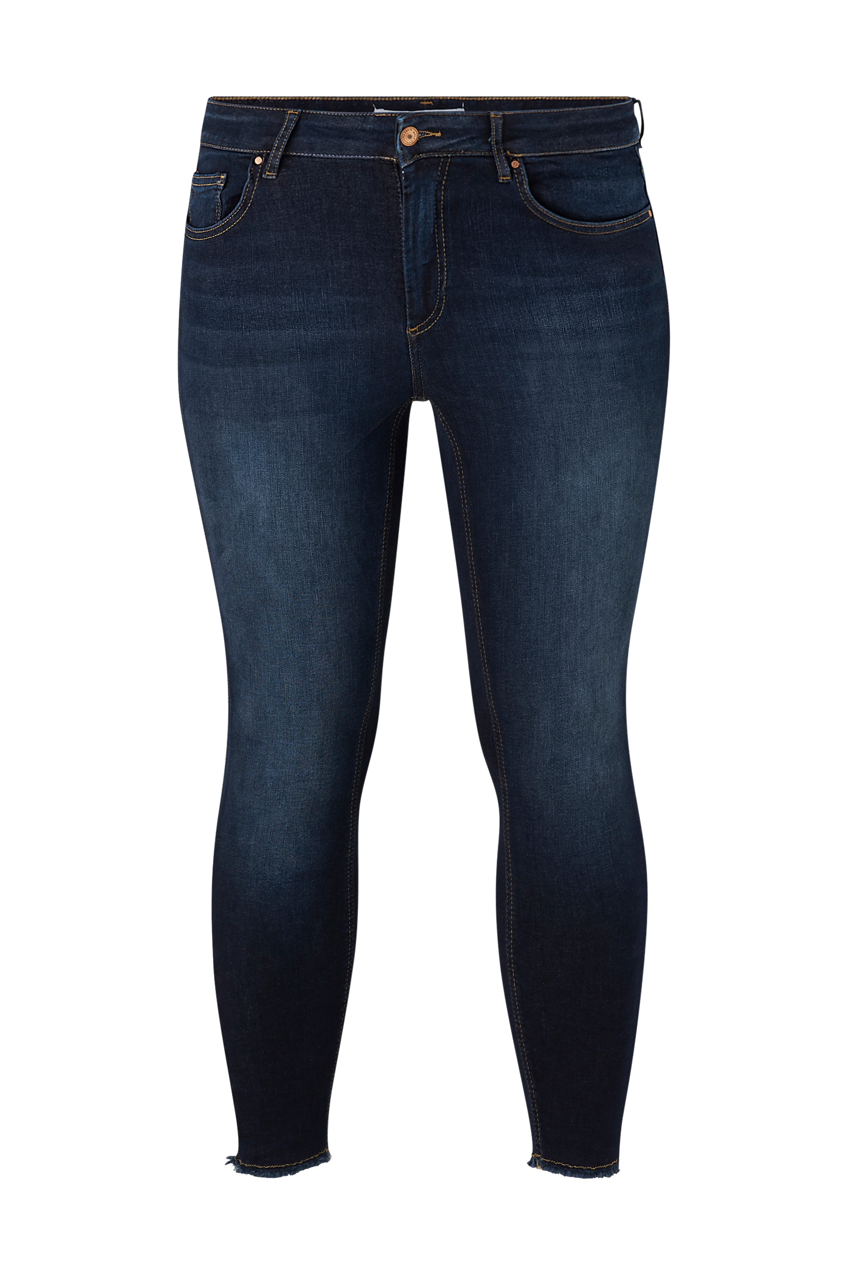 Only Carmakoma - Jeans carWilly Life Reg Sk Ank Raw - Blå - W46/L34