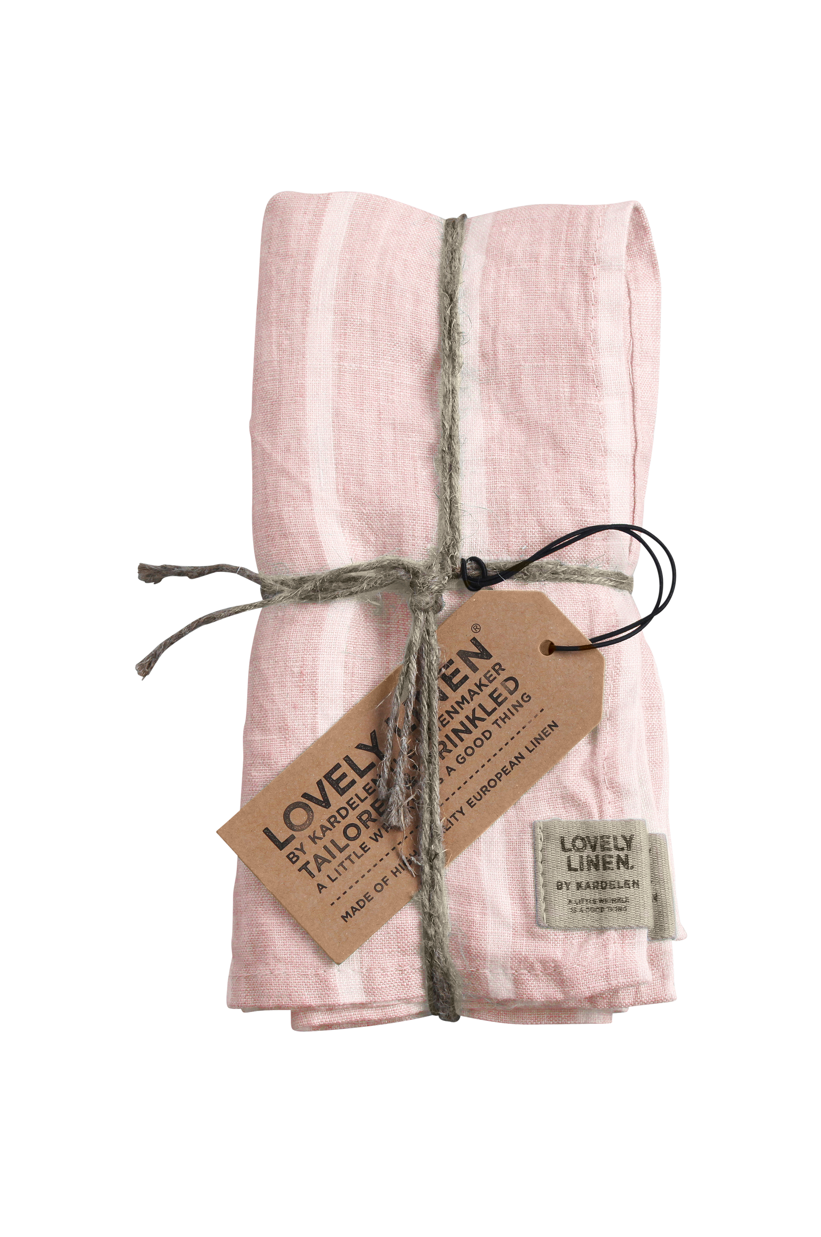 Lovely Linen - Stripe Servett 4-pack - Rosa - 45X45