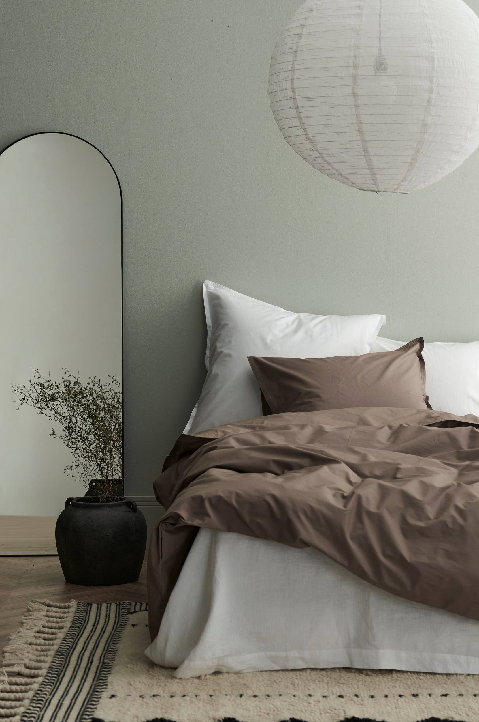 Ellos - Påslakanset Carmelia Decor Stitch i kammad bomullspercale, 2 eller 3 delar - Grå - 150X210