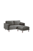 Sohva, 2:n istuttava, harmaa sametti, rahi Debra, 182 cm