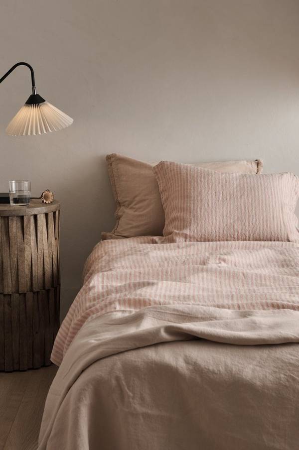 Bilde av Sengesett Candice Small Stripe i vasket lin, 2 deler - 30151
