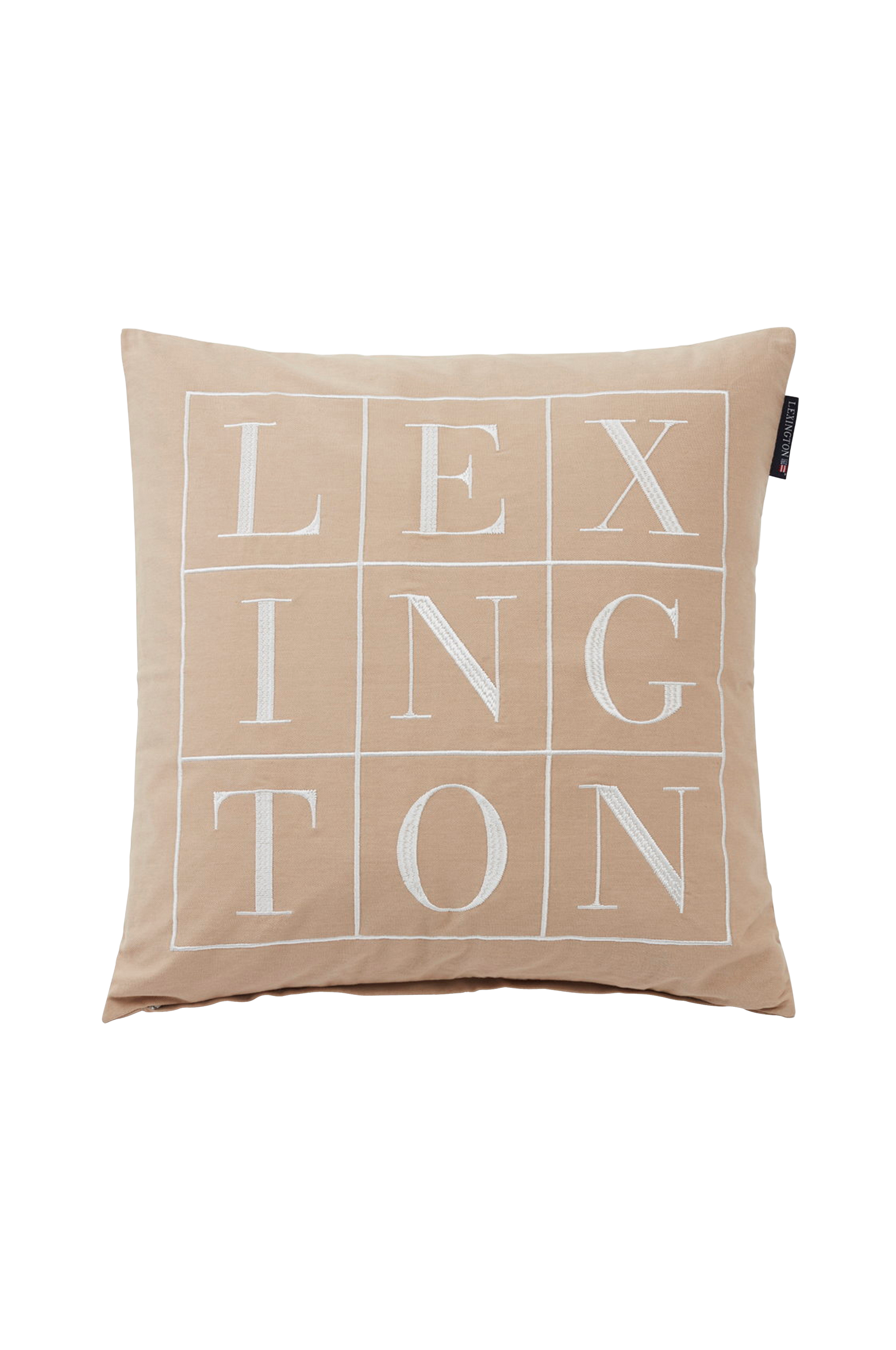 Lexington - Kuddfodral Logo Cotton Twill Pillow Cover - Natur - 50X50