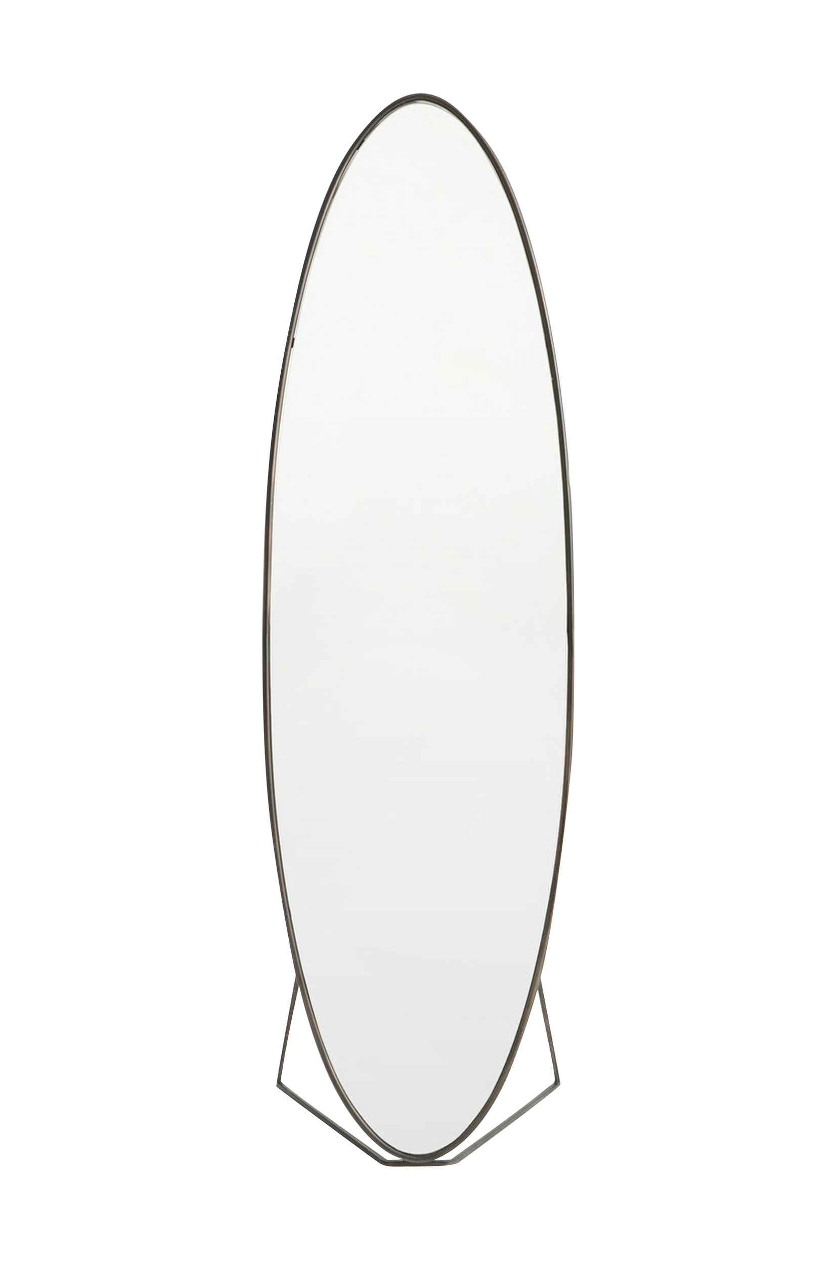 La Redoute - Oval spegel i Psyche-stil metall H169,5 cm, Koban - Grå