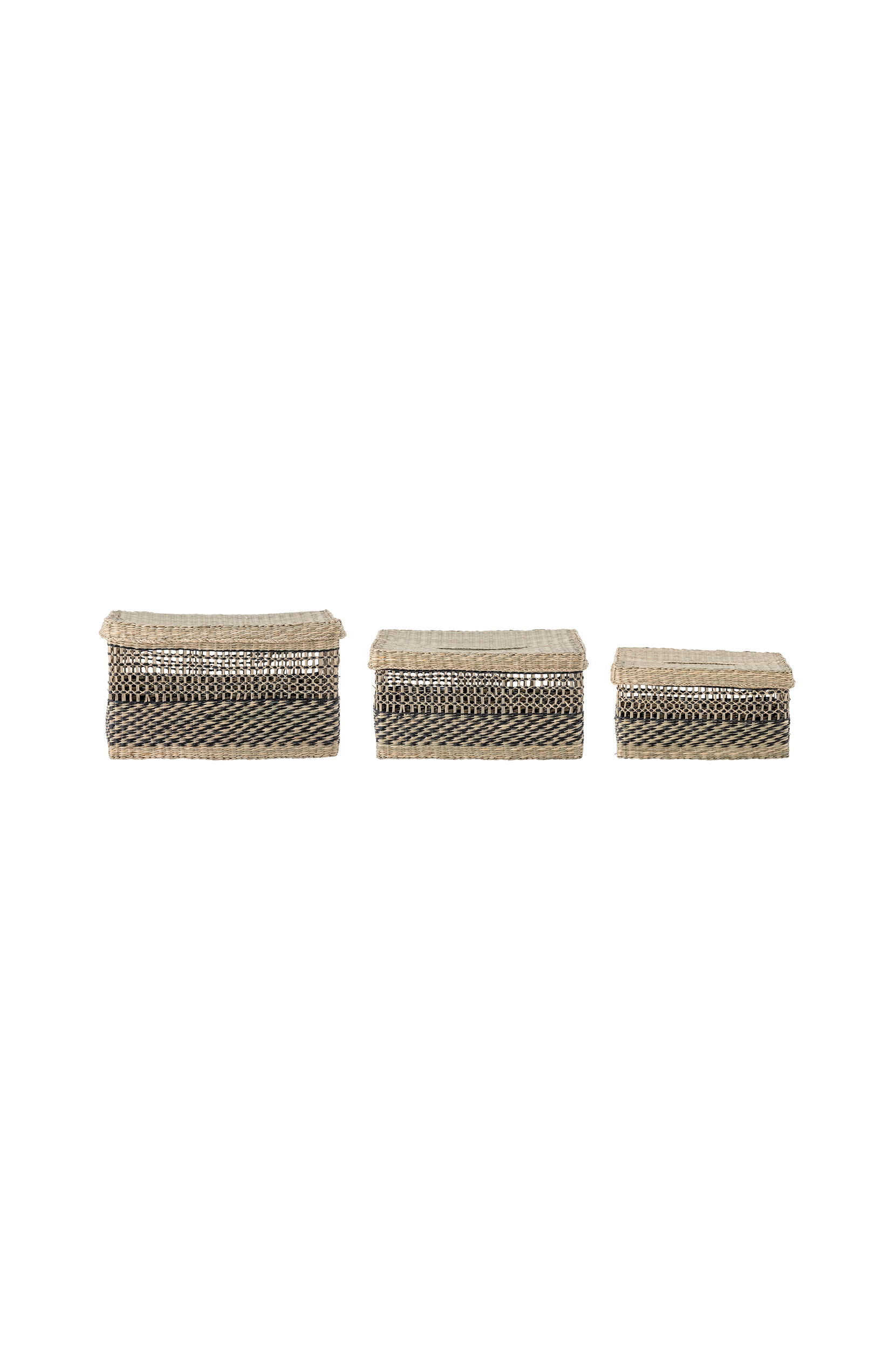 Bloomingville - Korg Sabel. med lock set om 3 - Svart