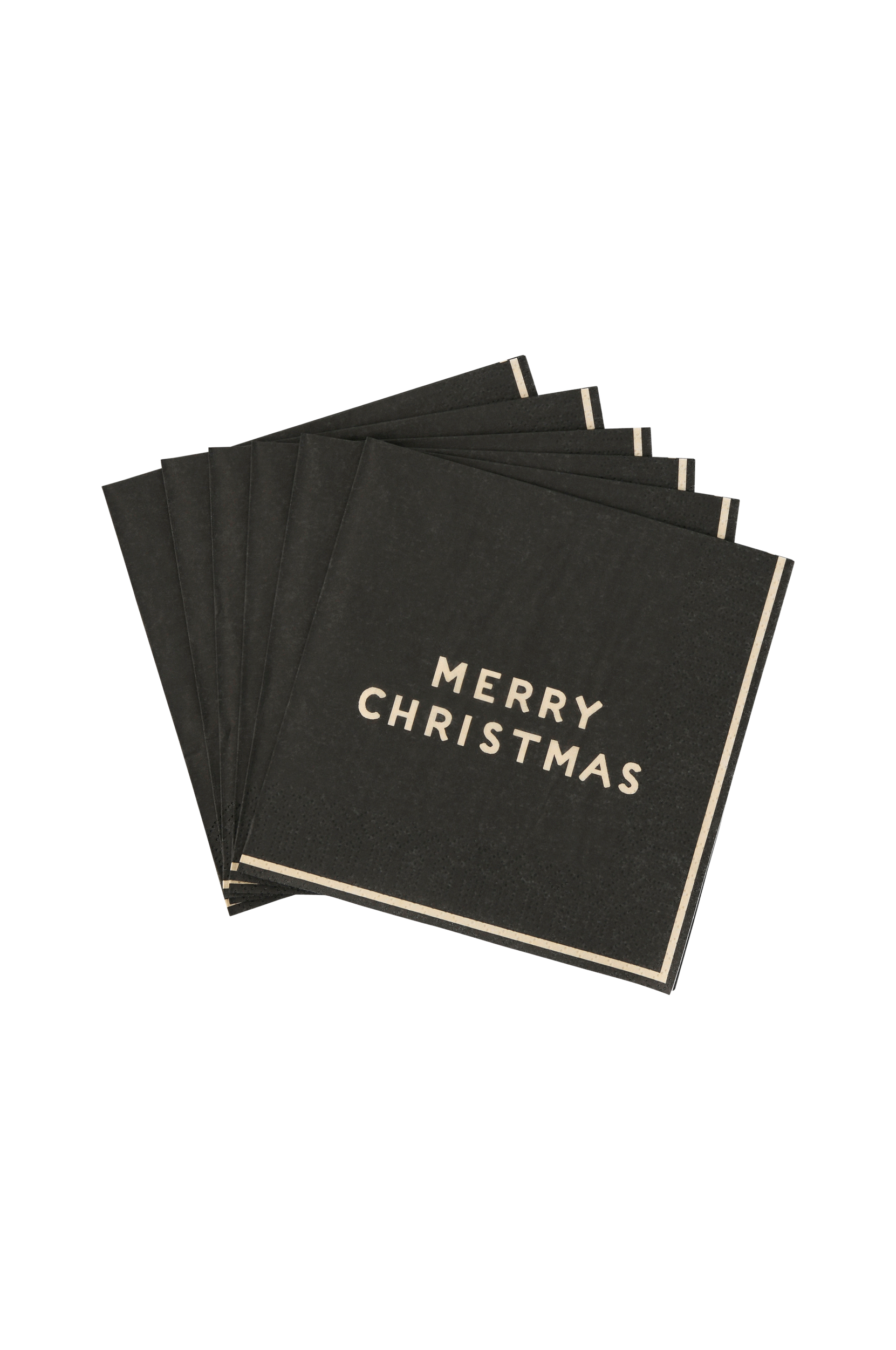 Ellos - Pappersservett Merry Christmas 20-pack - Svart - 33X33