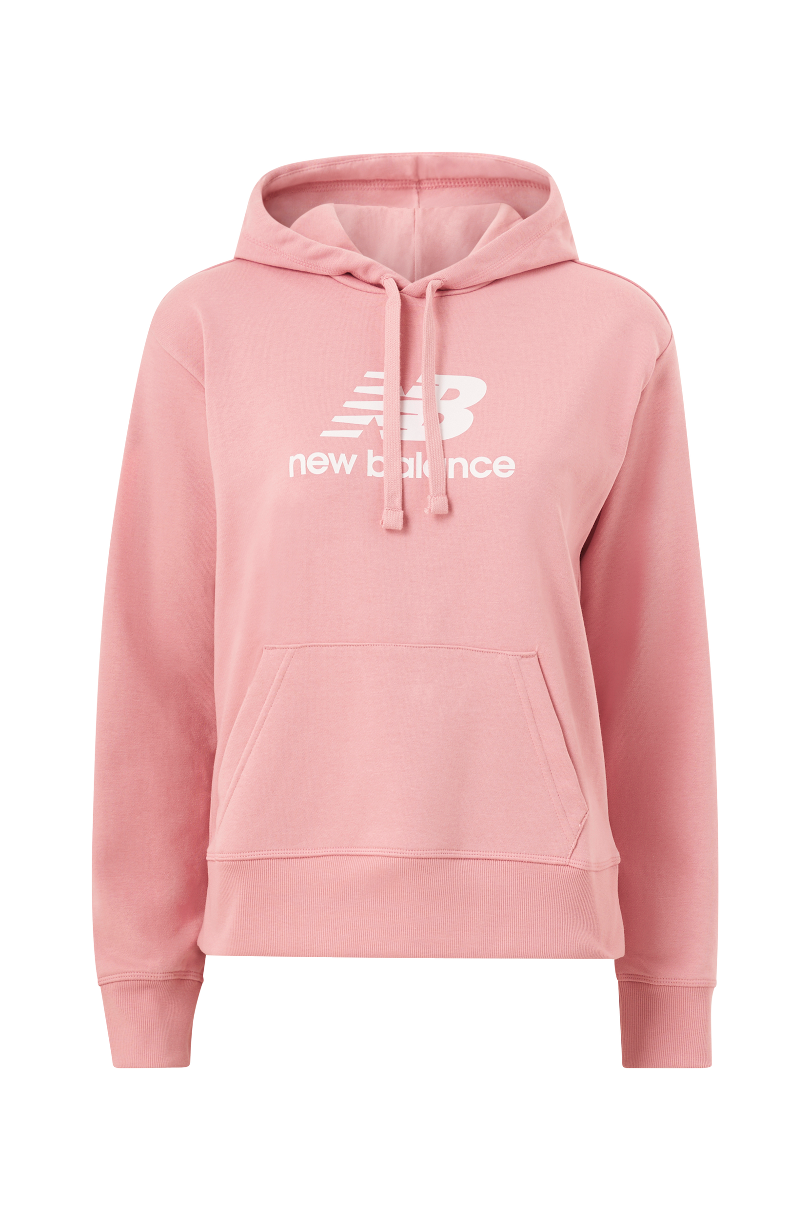 New Balance - Huvtröja Essentials Stacked Logo French Terry Hoodie - Rosa - 30/32