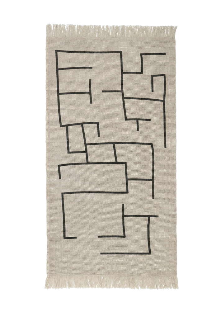 Kids Concept Matta – geometrisk grå 90×130 cm