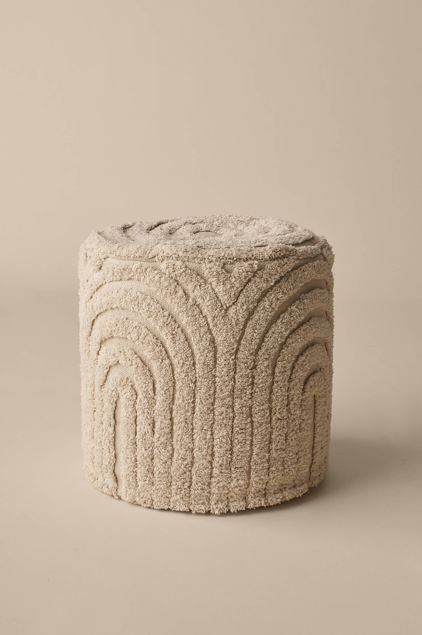 &Home - Puff Erika Ø 44 cm - Vit