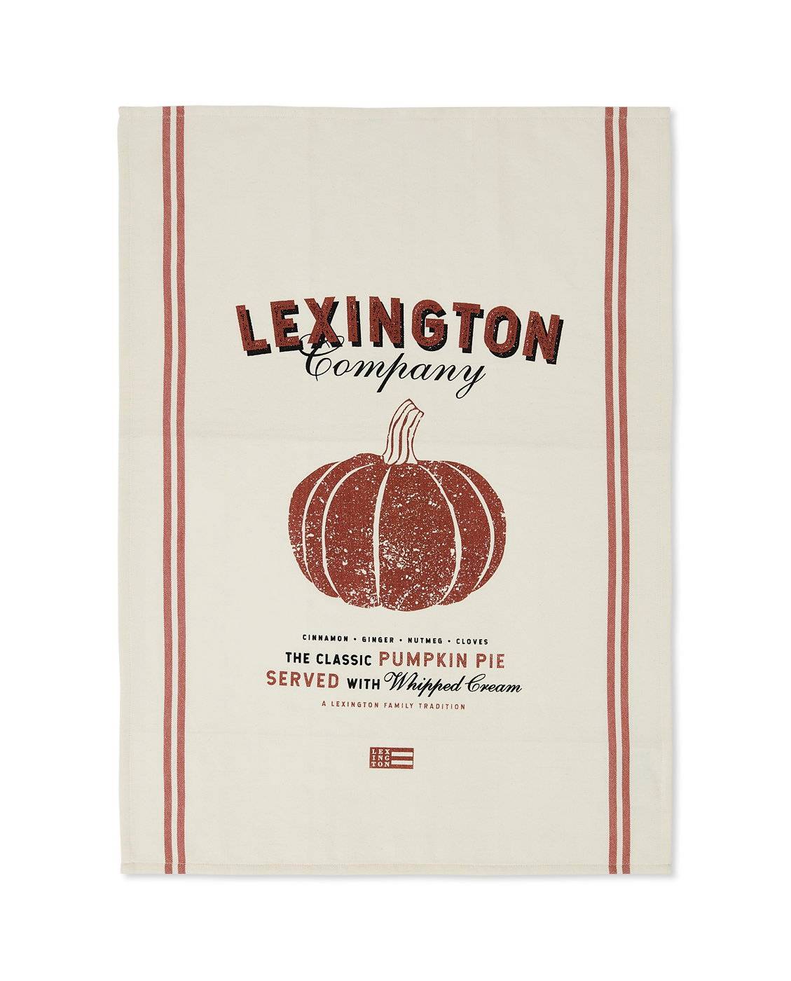 Lexington - Kökshandduk Pumpkin Printed Organic Cotton Kitchen Towel - Vit - 50X70