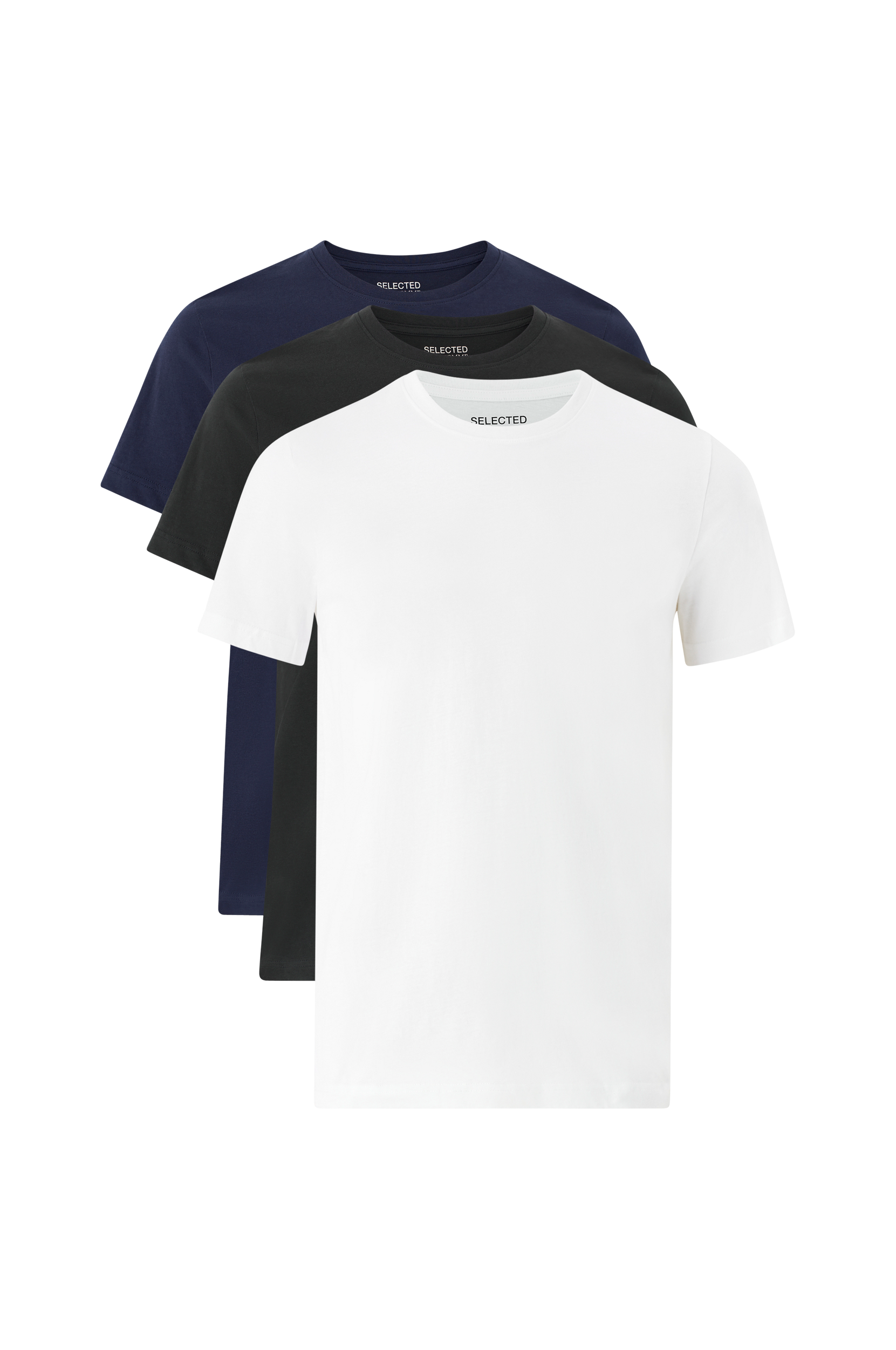 Selected HOMME - T-skjorte slhAxel SS O-neck Tee W 3-pakning - Svart - 2XL