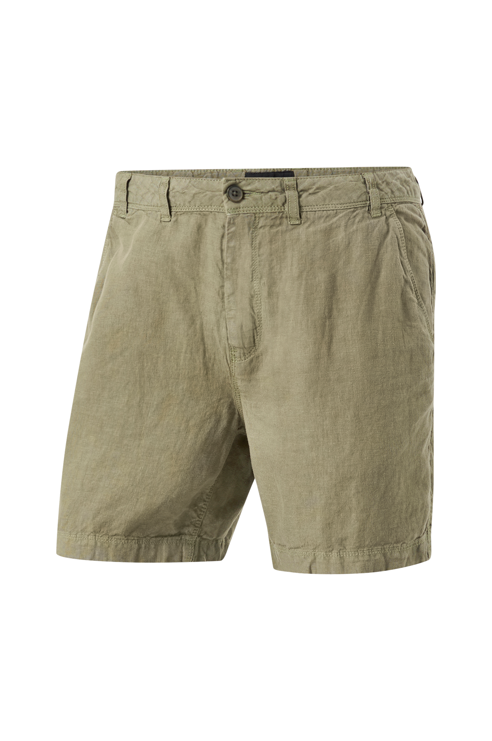 Superdry - Shorts Studios Overdyed Linen Short - Grön - M