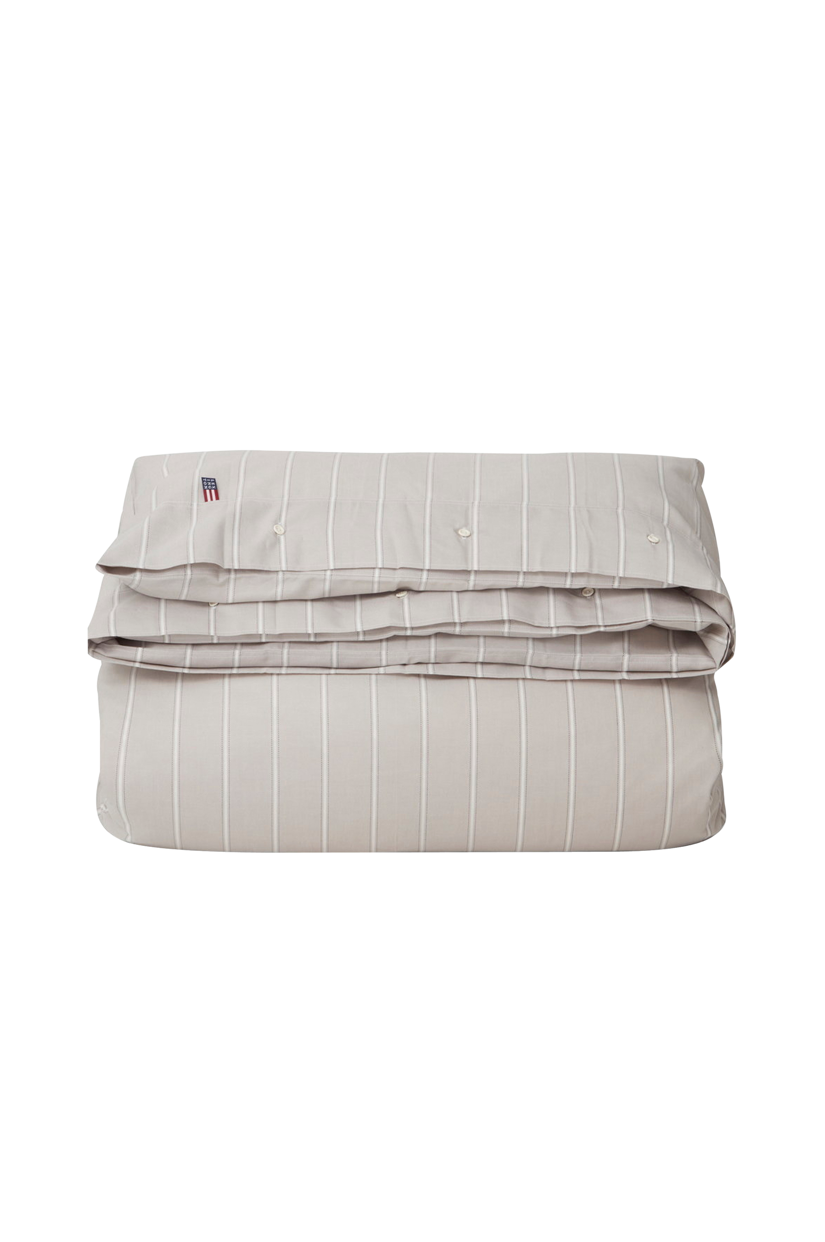 Lexington - Påslakan Striped Lyocell/Cotton Duvet Cover - Grå - 150X210